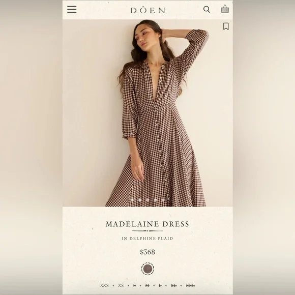 Dôen MADELAINE DRESS- IN DELPHINE PLAID - Picture 2 of 9